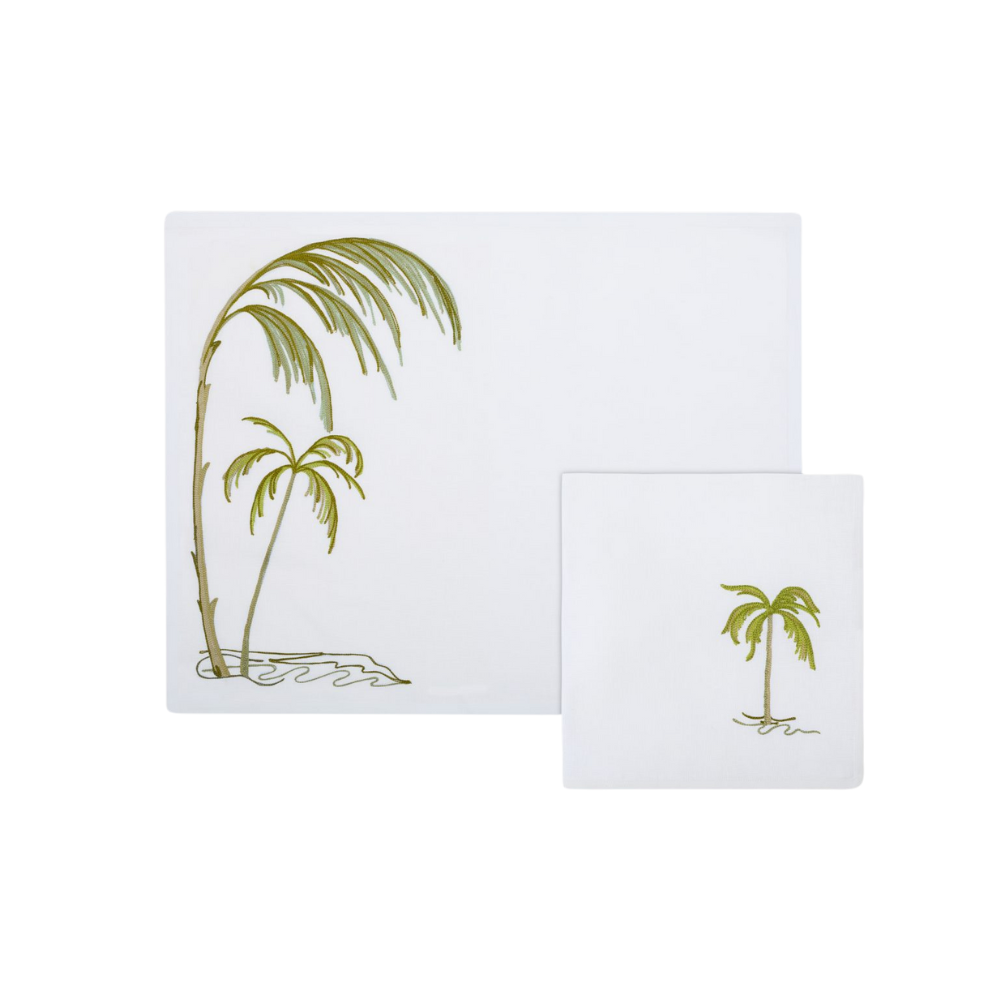 Palm Linen Placemat and Napkin Set