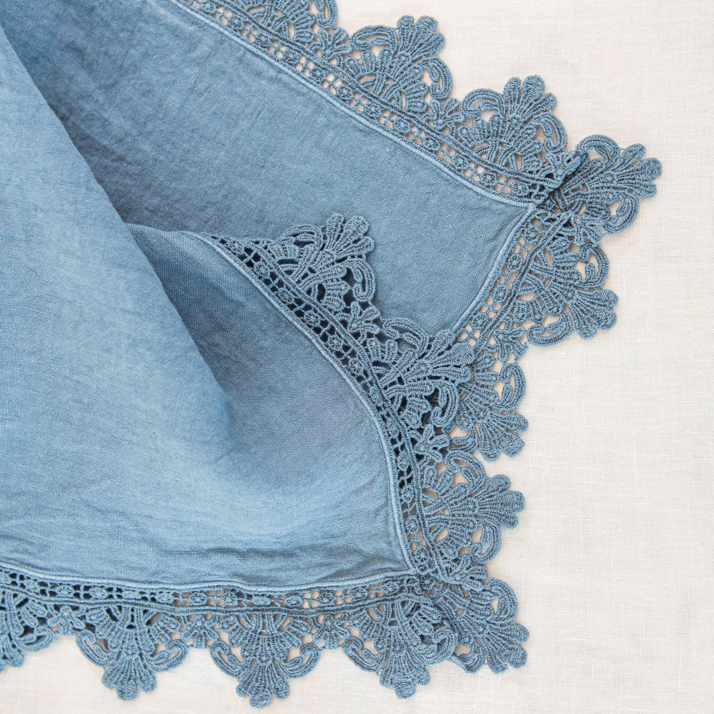 Linen Napkin with Sicily Lace (Set of 4)