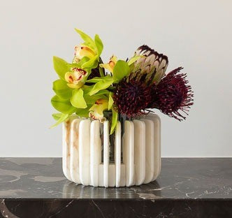 Orion Small Calacatta Vase and Candleholder