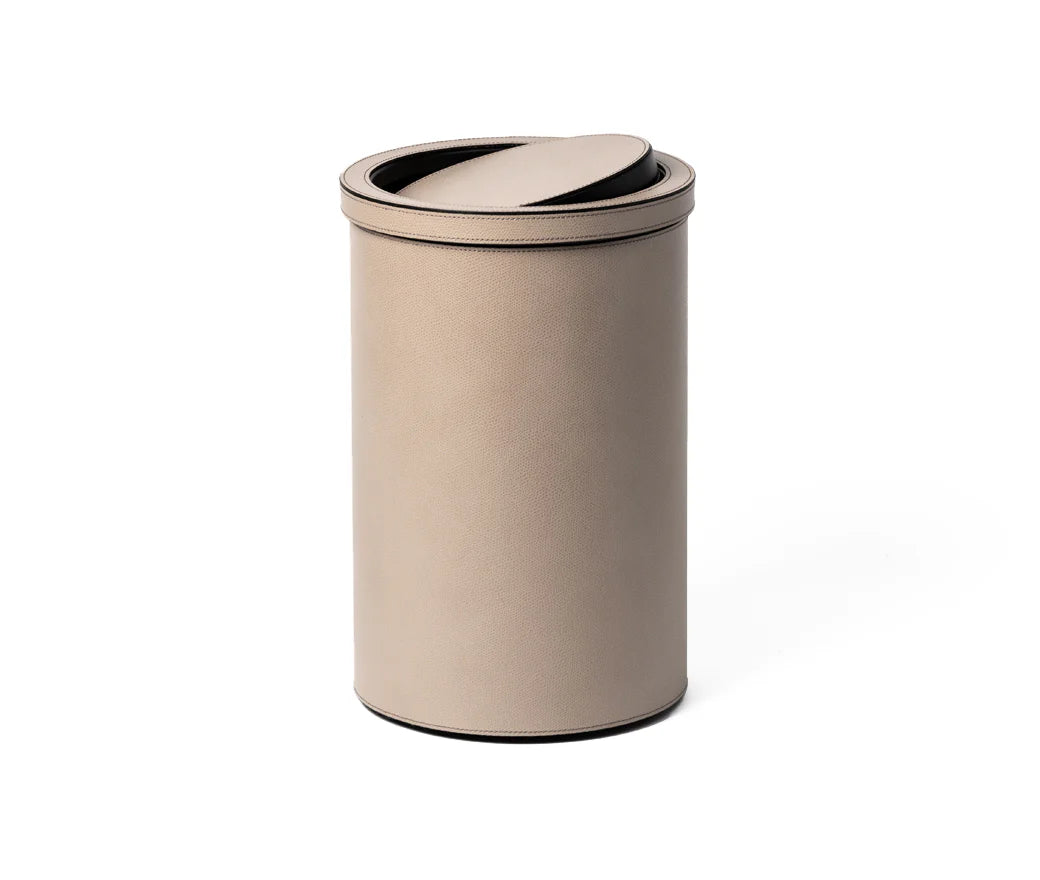 Round Metal Bin with Tilting Lid